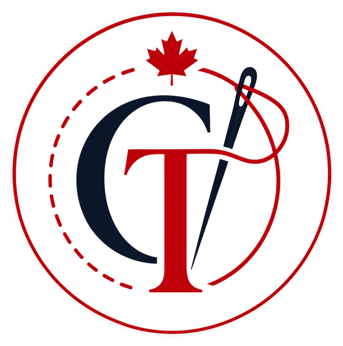 Circle & Thread crest with CT monogram, needle and maple leaf